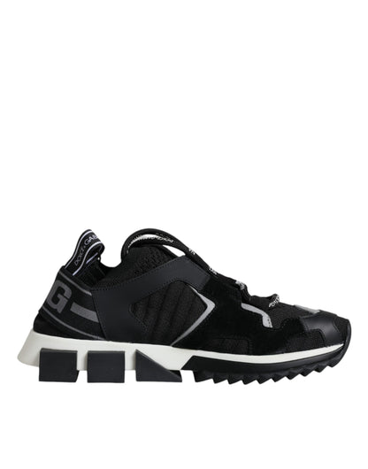 Black Mesh Sorrento Trekking Sneakers Shoes-Dolce & Gabbana-LabelTerrace.com