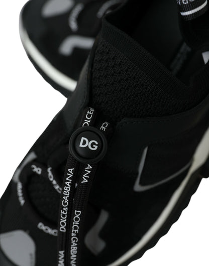 Black Mesh Sorrento Trekking Sneakers Shoes-Dolce & Gabbana-LabelTerrace.com