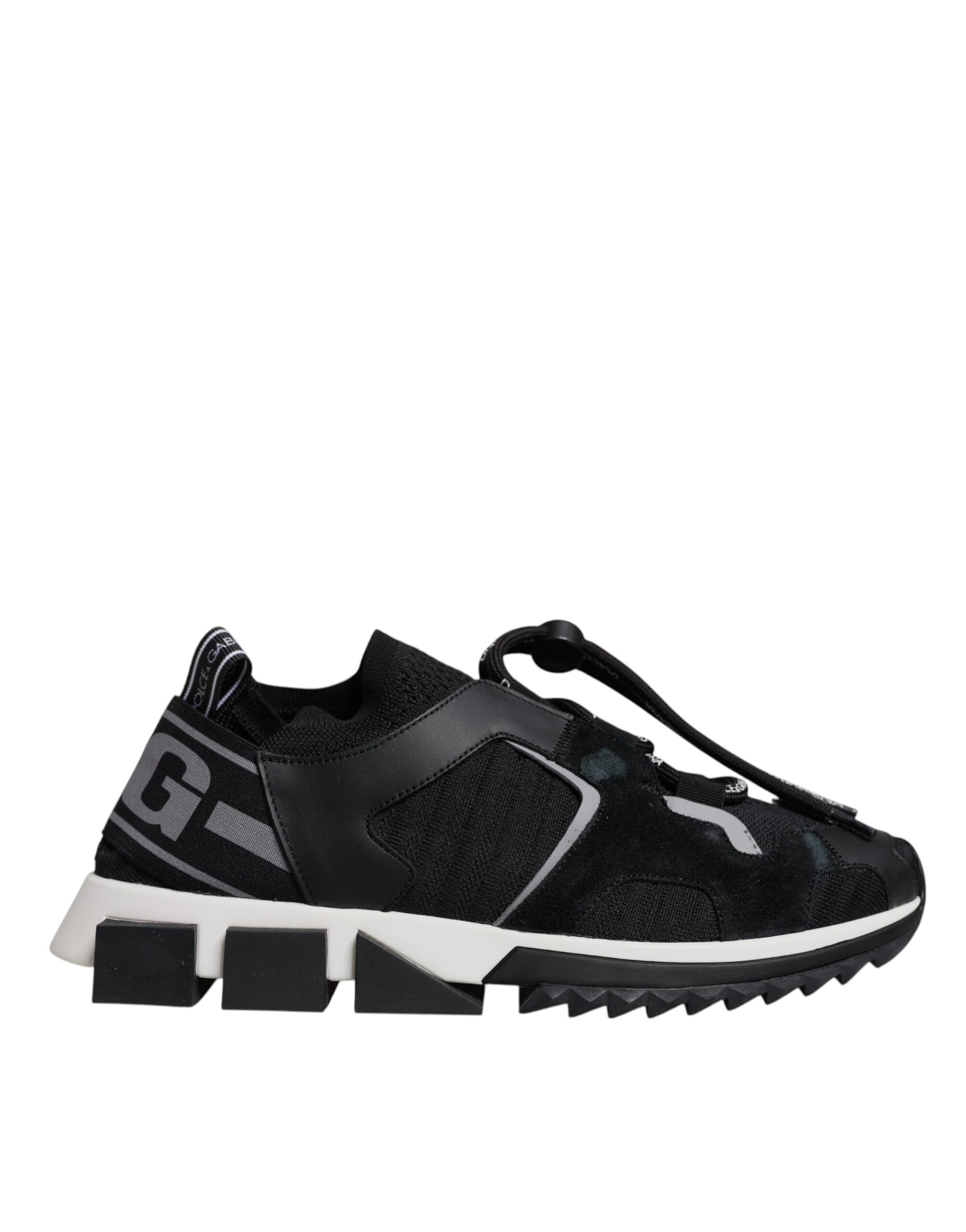 Black Mesh Sorrento Trekking Sneakers Shoes-Dolce & Gabbana-LabelTerrace.com