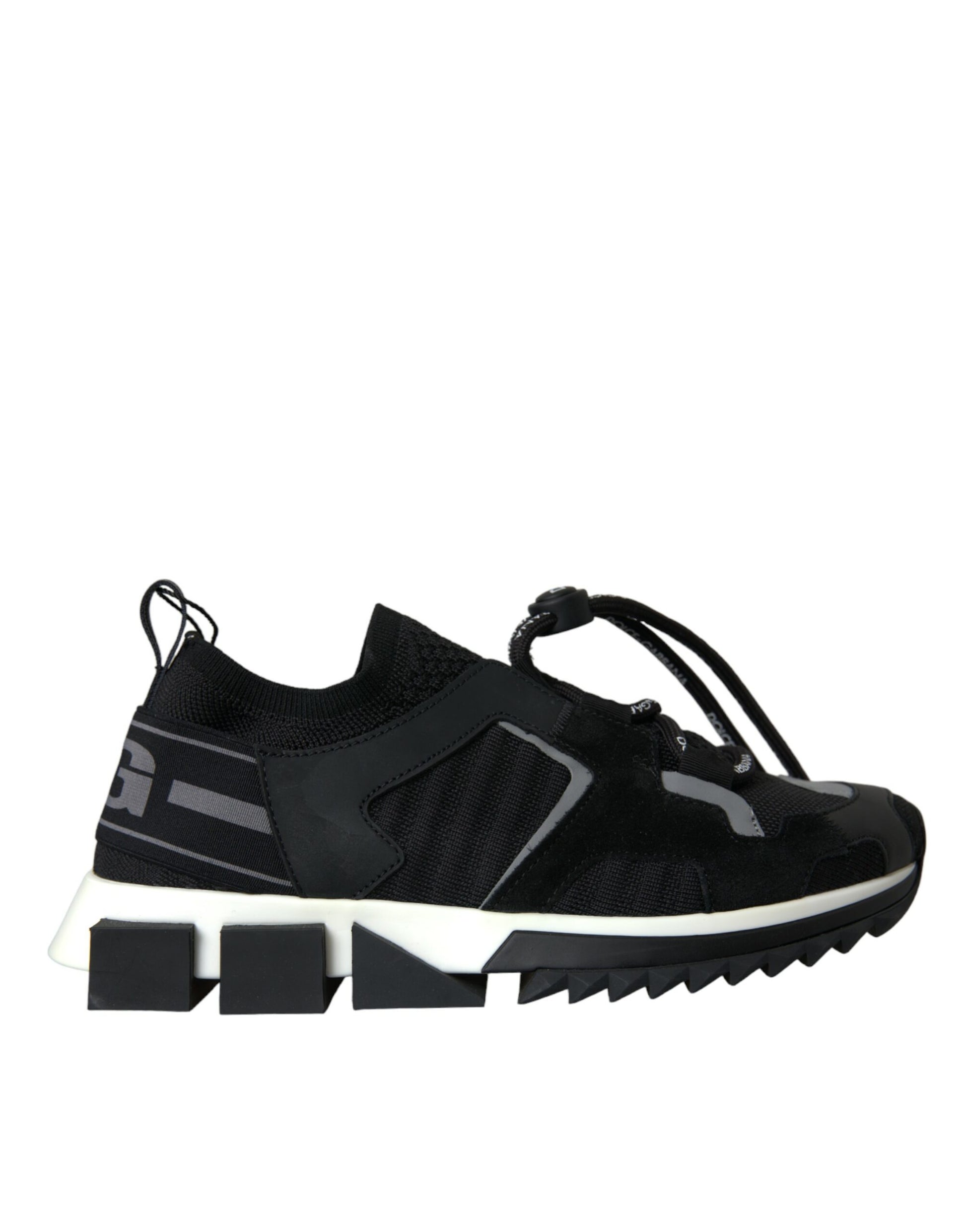 Black Mesh Sorrento Trekking Sneakers Shoes-Dolce & Gabbana-LabelTerrace.com