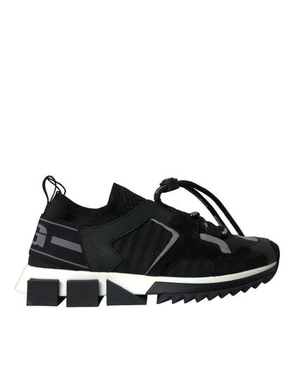 Black Mesh Sorrento Trekking Sneakers Shoes-Dolce & Gabbana-LabelTerrace.com