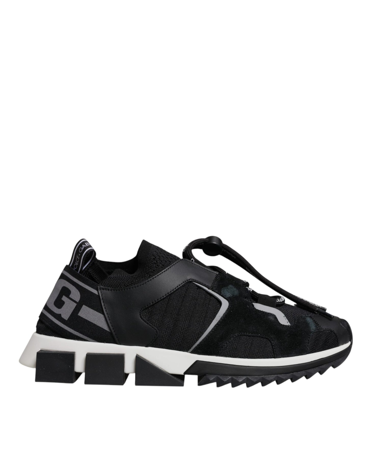 Black Mesh Sorrento Trekking Sneakers Shoes-Dolce & Gabbana-LabelTerrace.com
