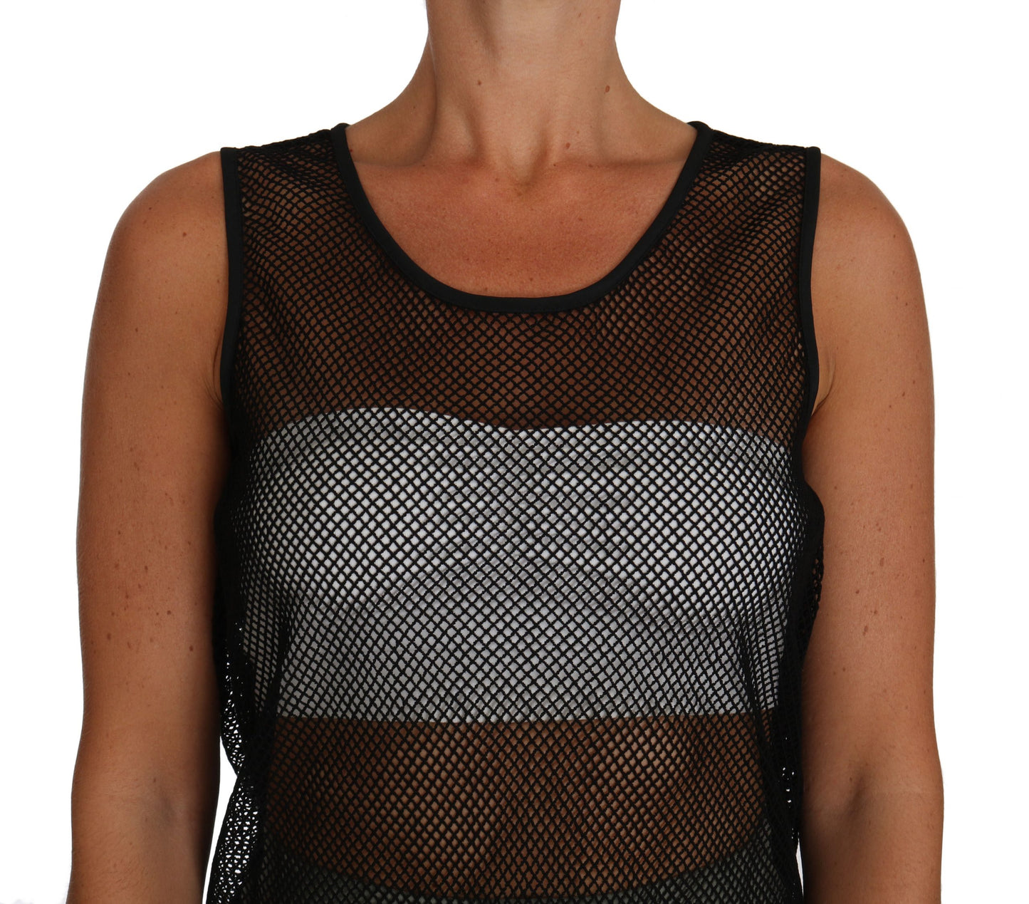 Black Mesh Transparent Blouse T-shirt-Dolce & Gabbana-LabelTerrace.com