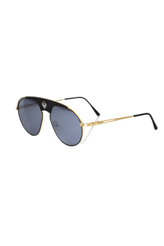 Black Metallic Fiber Men Sunglasses-Frankie Morello-LabelTerrace.com