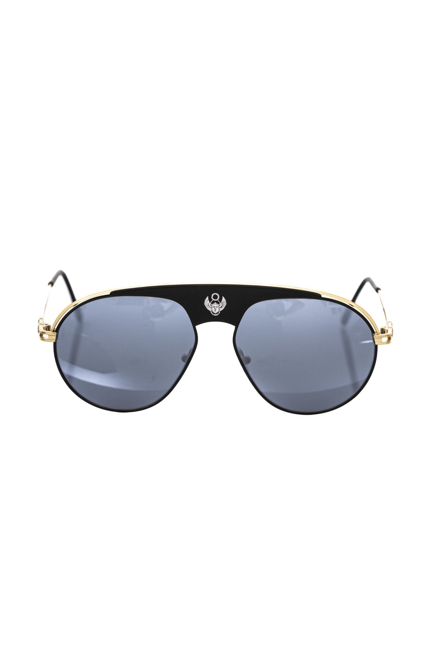 Black Metallic Fiber Men Sunglasses-Frankie Morello-LabelTerrace.com