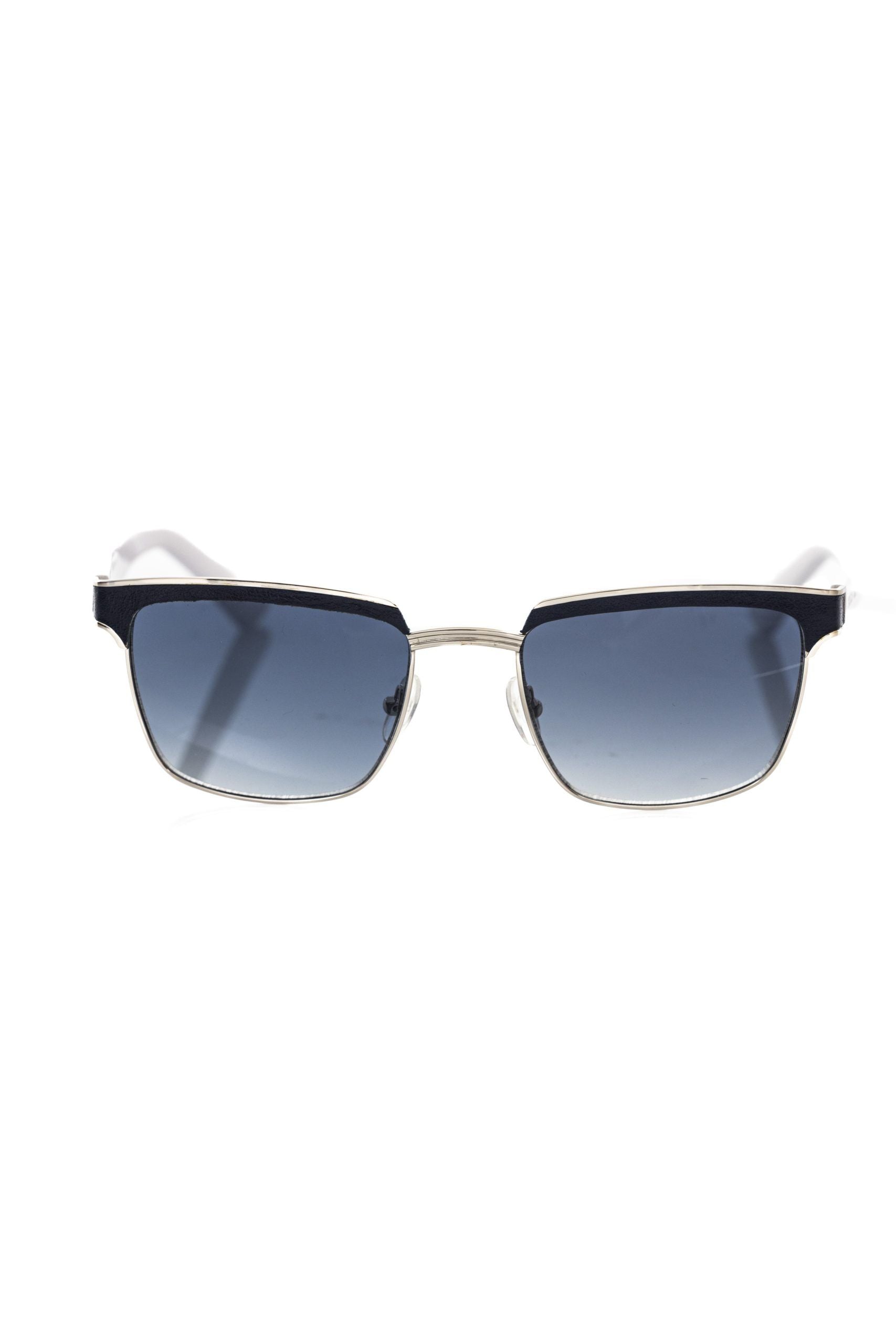 Black Metallic Fiber Men's Sunglass-Frankie Morello-LabelTerrace.com