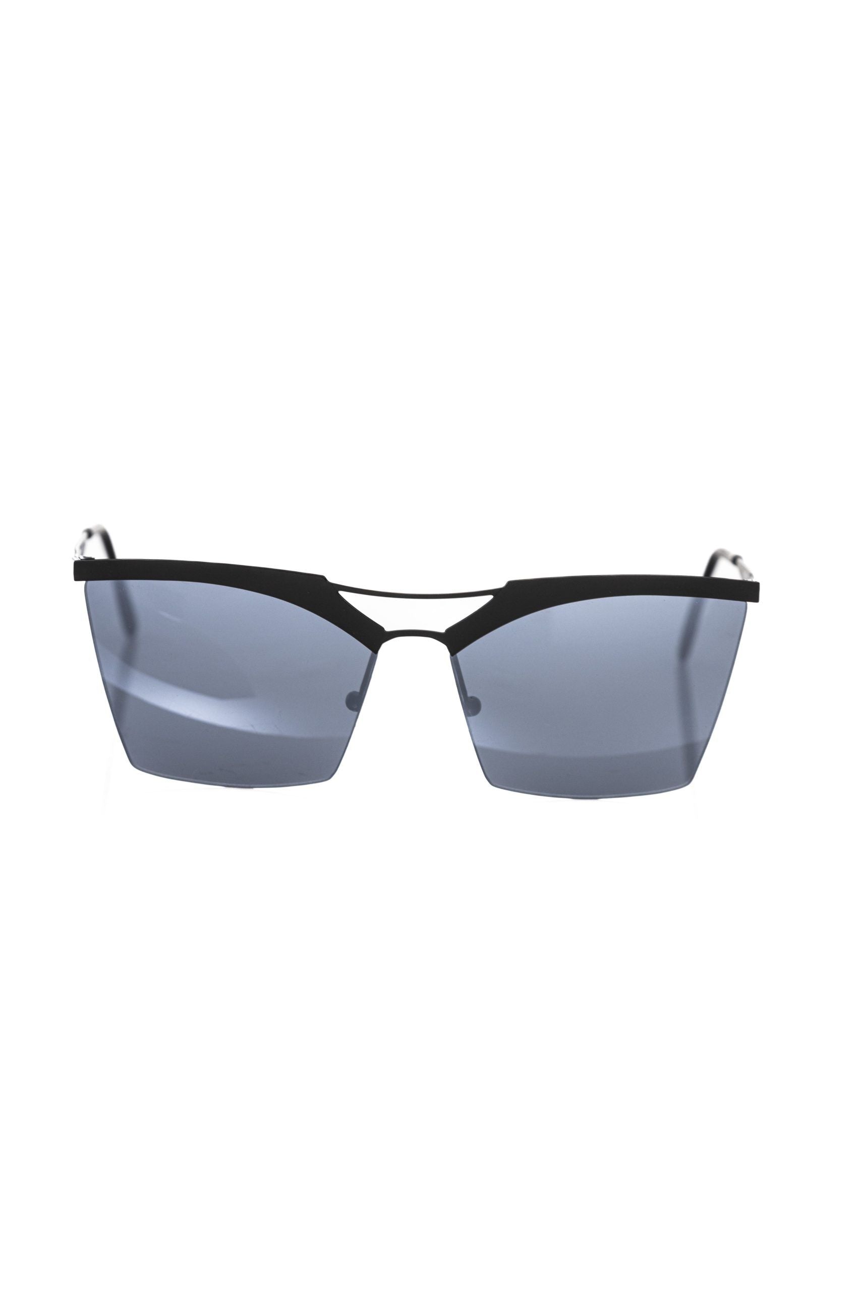 Black Metallic Fiber Women Sunglass-Frankie Morello-LabelTerrace.com