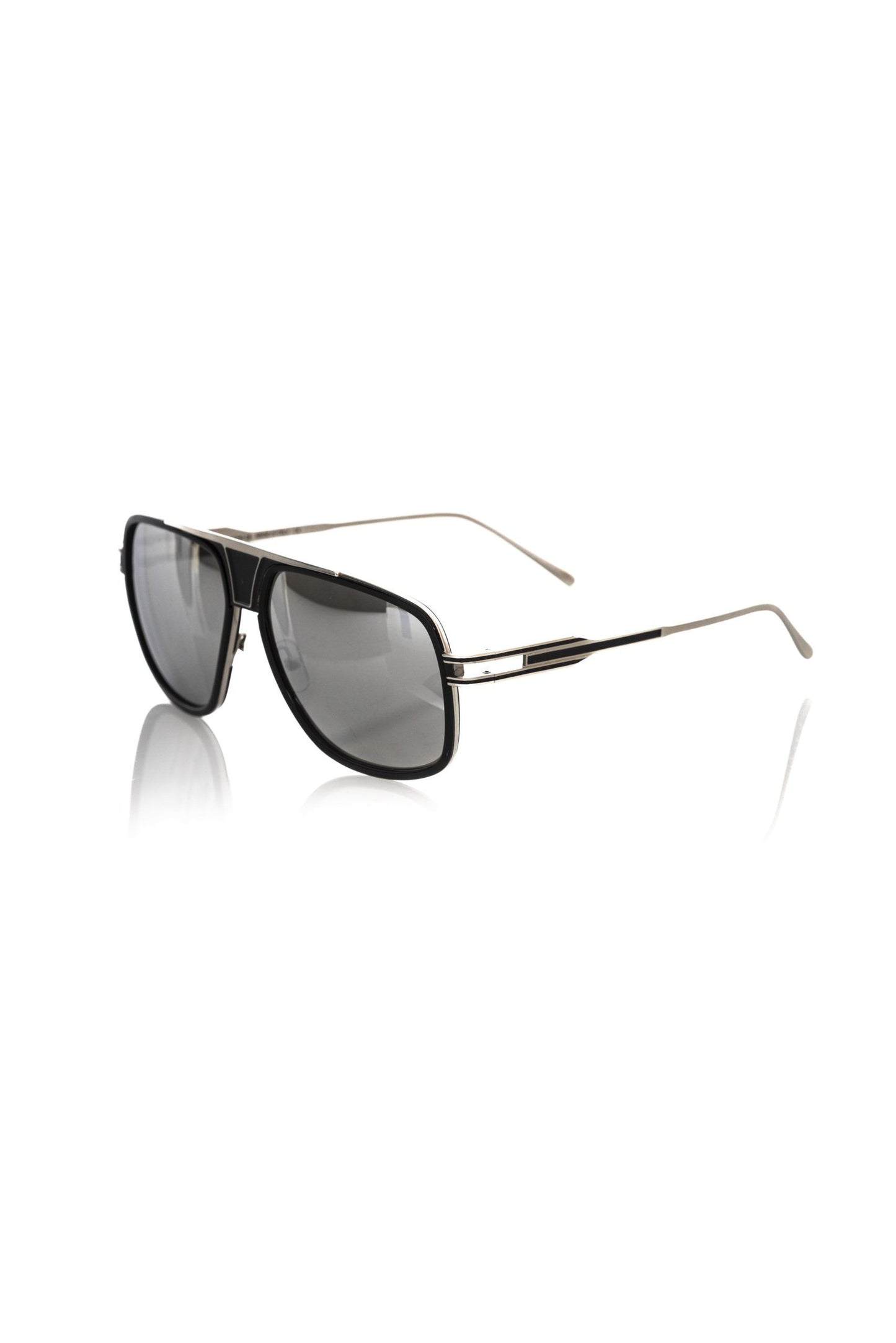 Black Metallic Fibre Men Sunglass-Frankie Morello-LabelTerrace.com