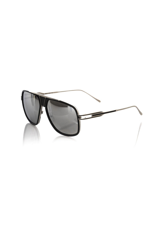 Black Metallic Fibre Men Sunglass-Frankie Morello-LabelTerrace.com