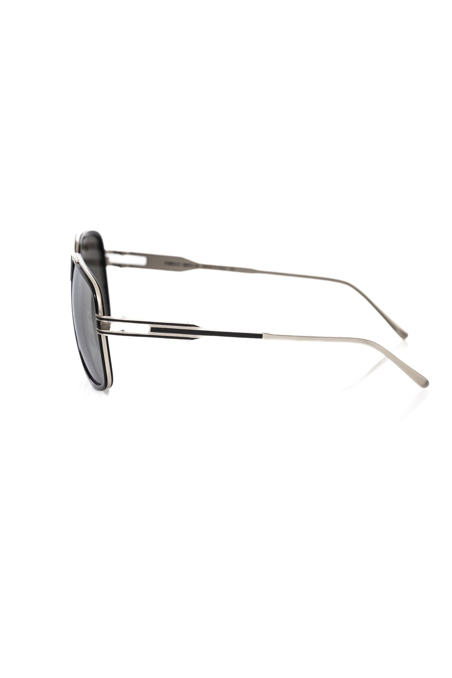 Black Metallic Fibre Men Sunglass-Frankie Morello-LabelTerrace.com
