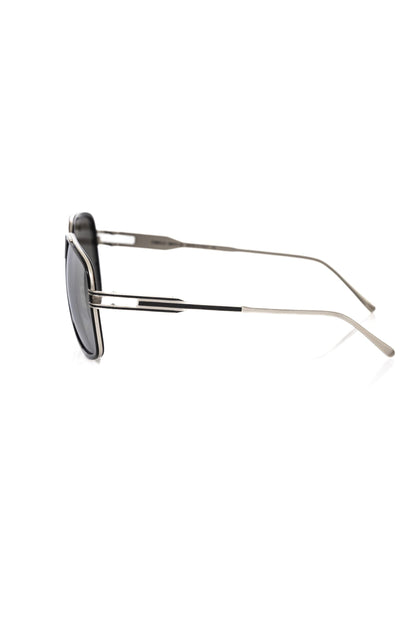 Black Metallic Fibre Men Sunglass-Frankie Morello-LabelTerrace.com