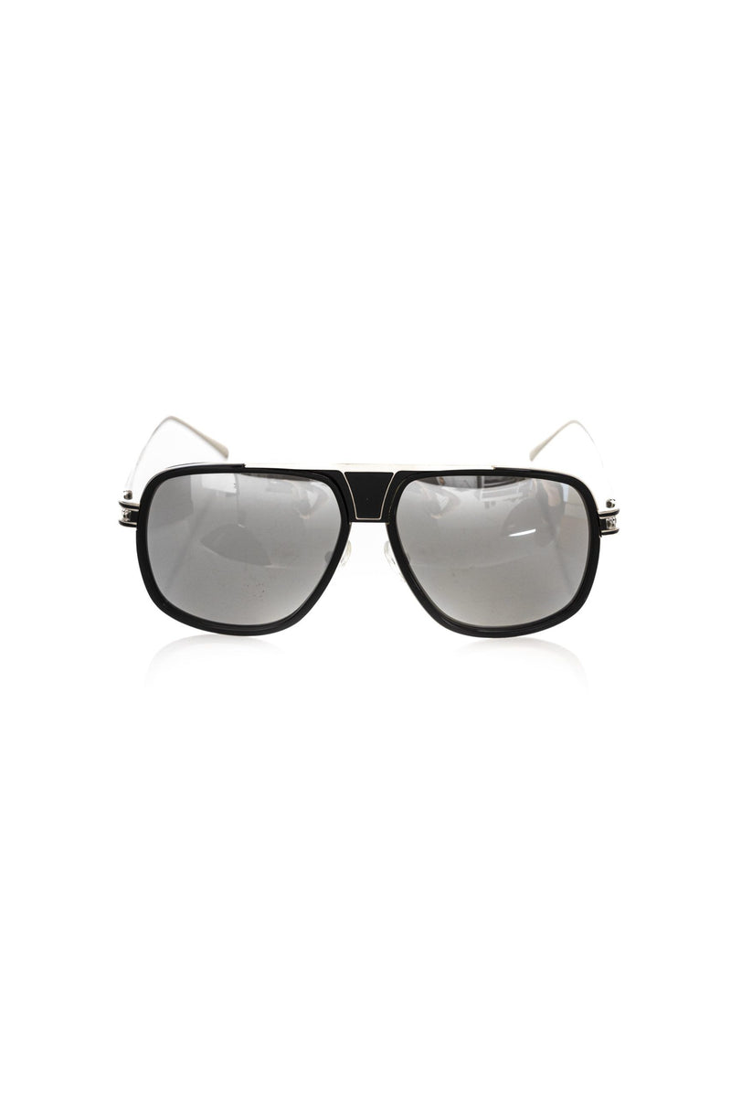 Black Metallic Fibre Men Sunglass-Frankie Morello-LabelTerrace.com