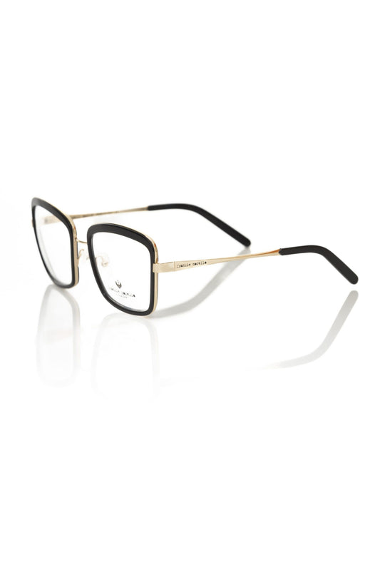Black Metallic Women's Eyeglass Frame-Frankie Morello-LabelTerrace.com