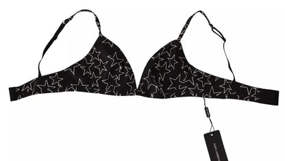 Black Millennials Star Non Wire Cotton Bra Underwear-Dolce & Gabbana-LabelTerrace.com