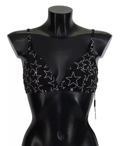Black Millennials Star Non Wire Cotton Bra Underwear-Dolce & Gabbana-LabelTerrace.com