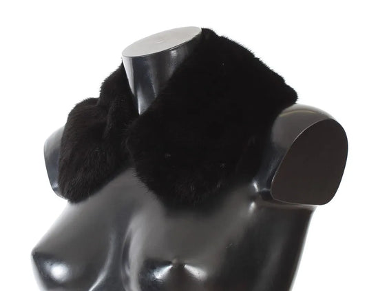 Black Mink Fur Shoulder Collar Scarf-Dolce & Gabbana-LabelTerrace.com