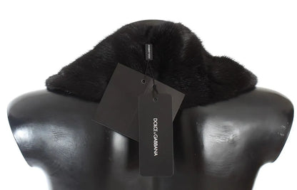 Black Mink Fur Shoulder Collar Scarf-Dolce & Gabbana-LabelTerrace.com