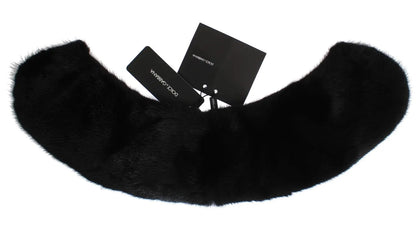 Black Mink Fur Shoulder Collar Scarf-Dolce & Gabbana-LabelTerrace.com