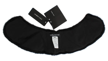 Black Mink Fur Shoulder Collar Scarf-Dolce & Gabbana-LabelTerrace.com