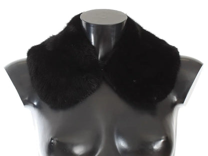 Black Mink Fur Shoulder Collar Scarf-Dolce & Gabbana-LabelTerrace.com