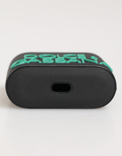 Black Mint Rubber Logo Embossed Accessory Airpods Case