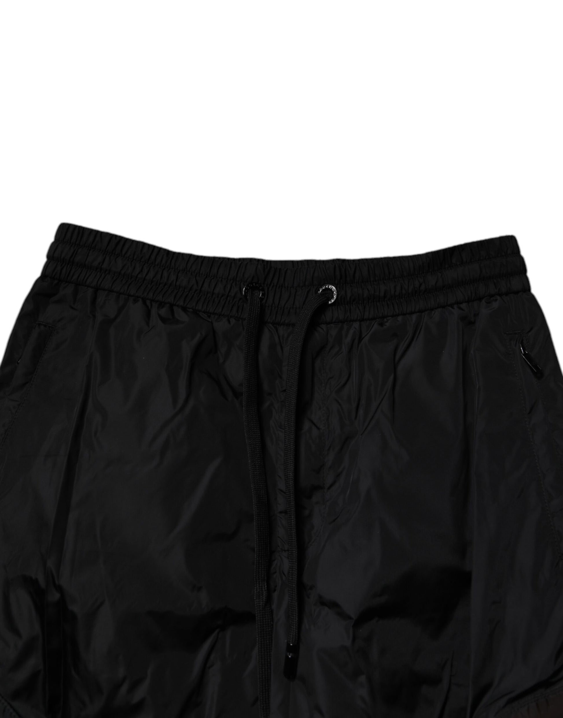 Black Nylon Cargo Jogger Men Sweatpants Pants-Dolce & Gabbana-LabelTerrace.com