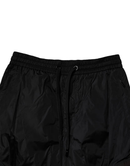 Black Nylon Cargo Jogger Men Sweatpants Pants-Dolce & Gabbana-LabelTerrace.com