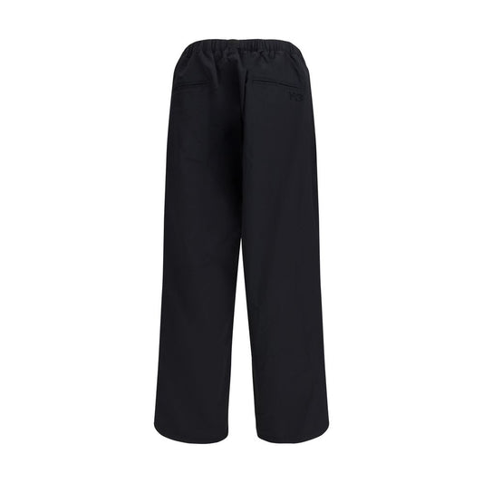 Black Nylon Casual Pants