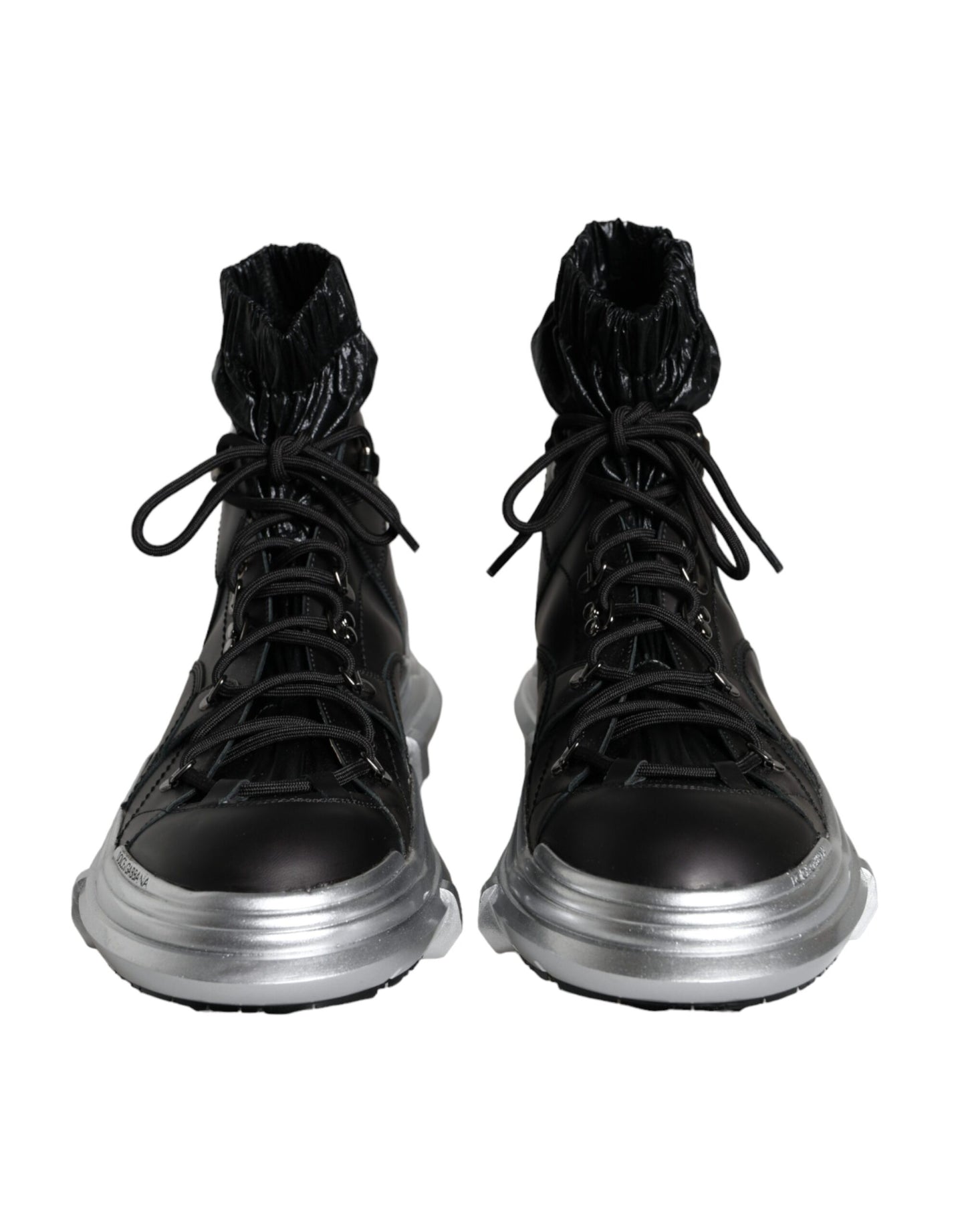 Black Nylon Galileo High Top Sneakers Shoes-Dolce & Gabbana-LabelTerrace.com