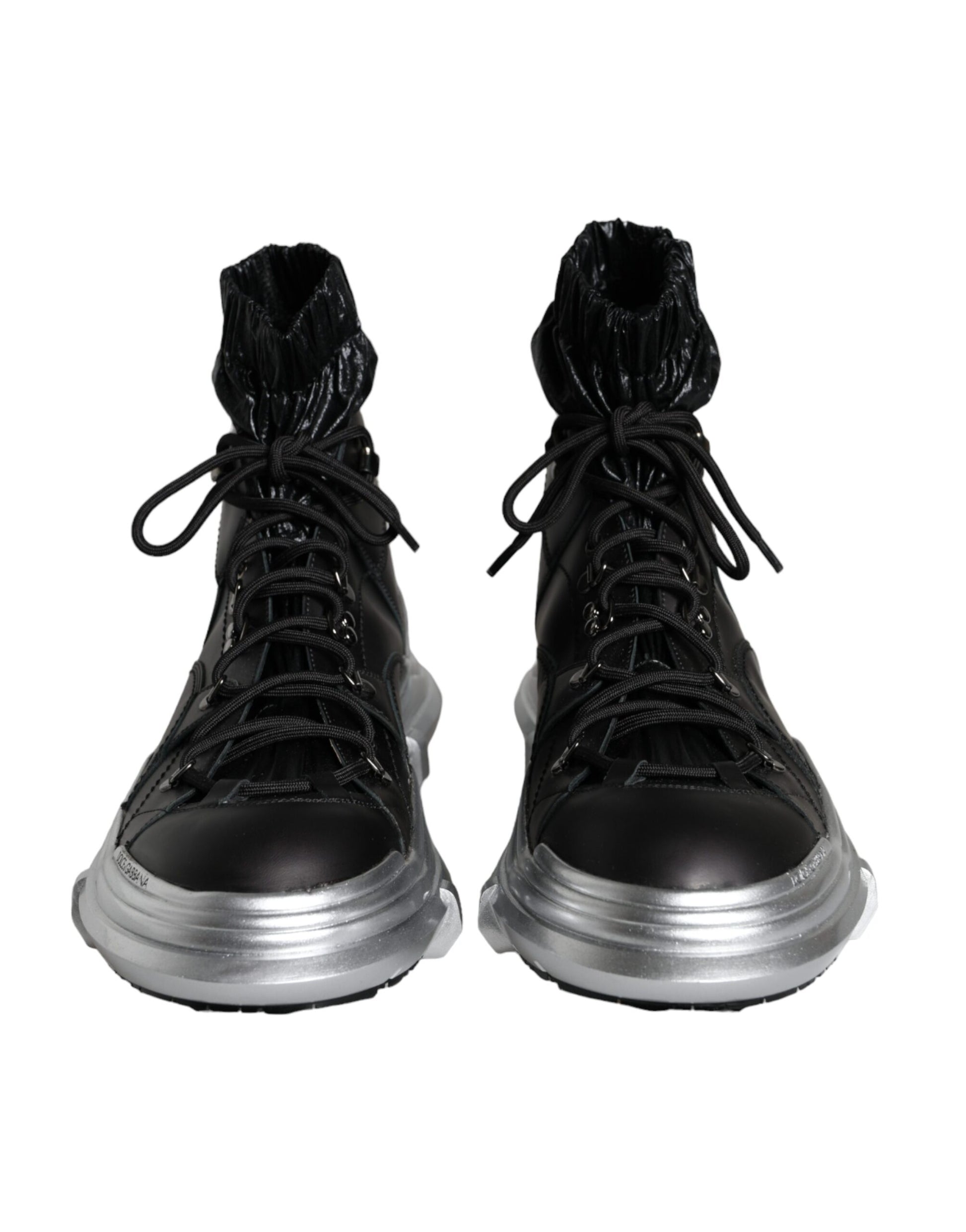 Black Nylon Galileo High Top Sneakers Shoes-Dolce & Gabbana-LabelTerrace.com