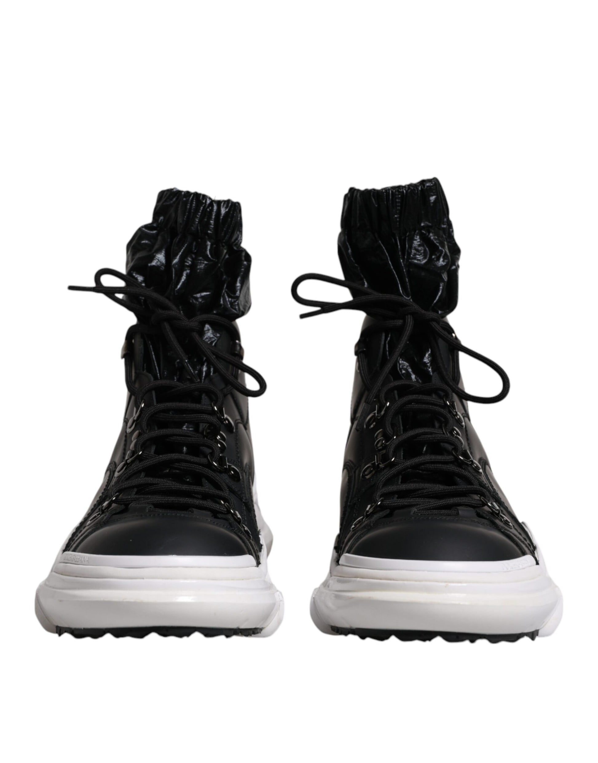 Black Nylon Galileo High Top Sneakers Shoes-Dolce & Gabbana-LabelTerrace.com