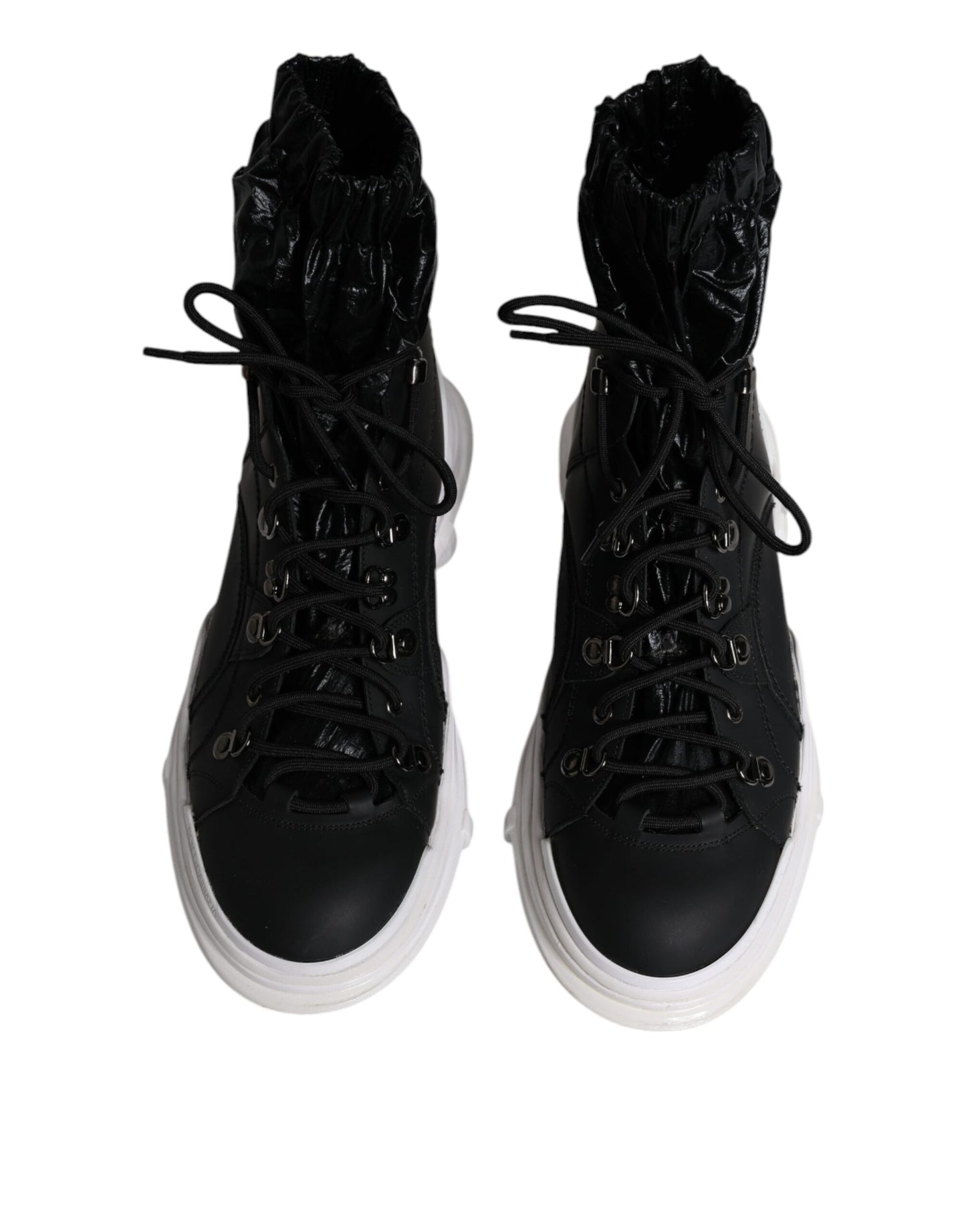 Black Nylon Galileo High Top Sneakers Shoes-Dolce & Gabbana-LabelTerrace.com