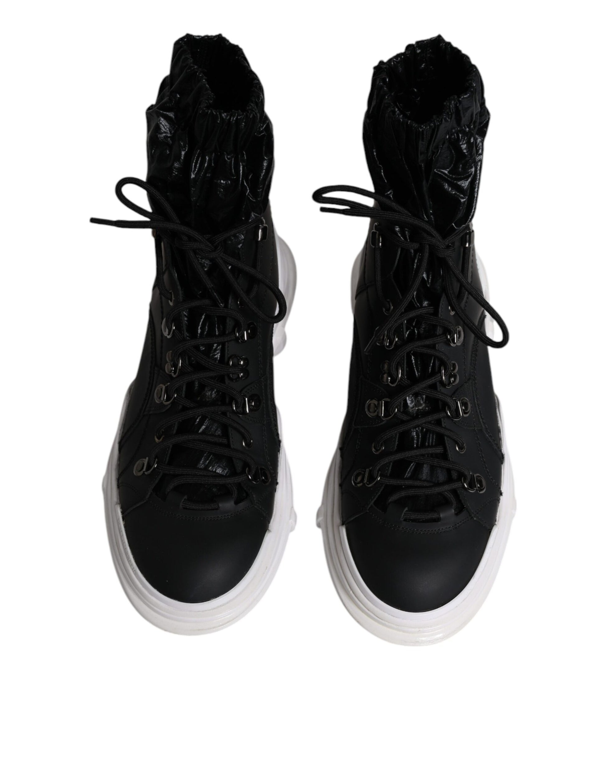 Black Nylon Galileo High Top Sneakers Shoes-Dolce & Gabbana-LabelTerrace.com