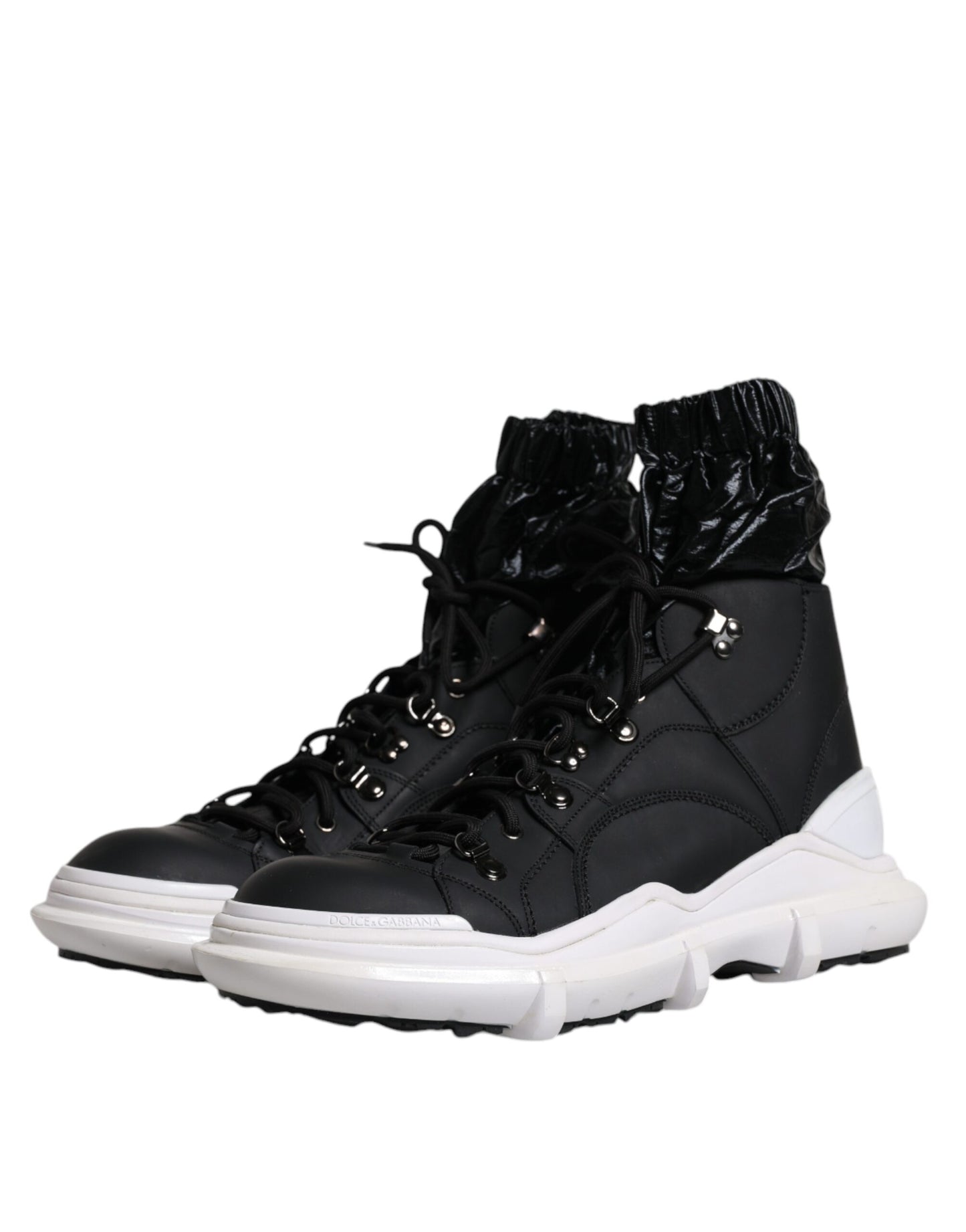 Black Nylon Galileo High Top Sneakers Shoes-Dolce & Gabbana-LabelTerrace.com