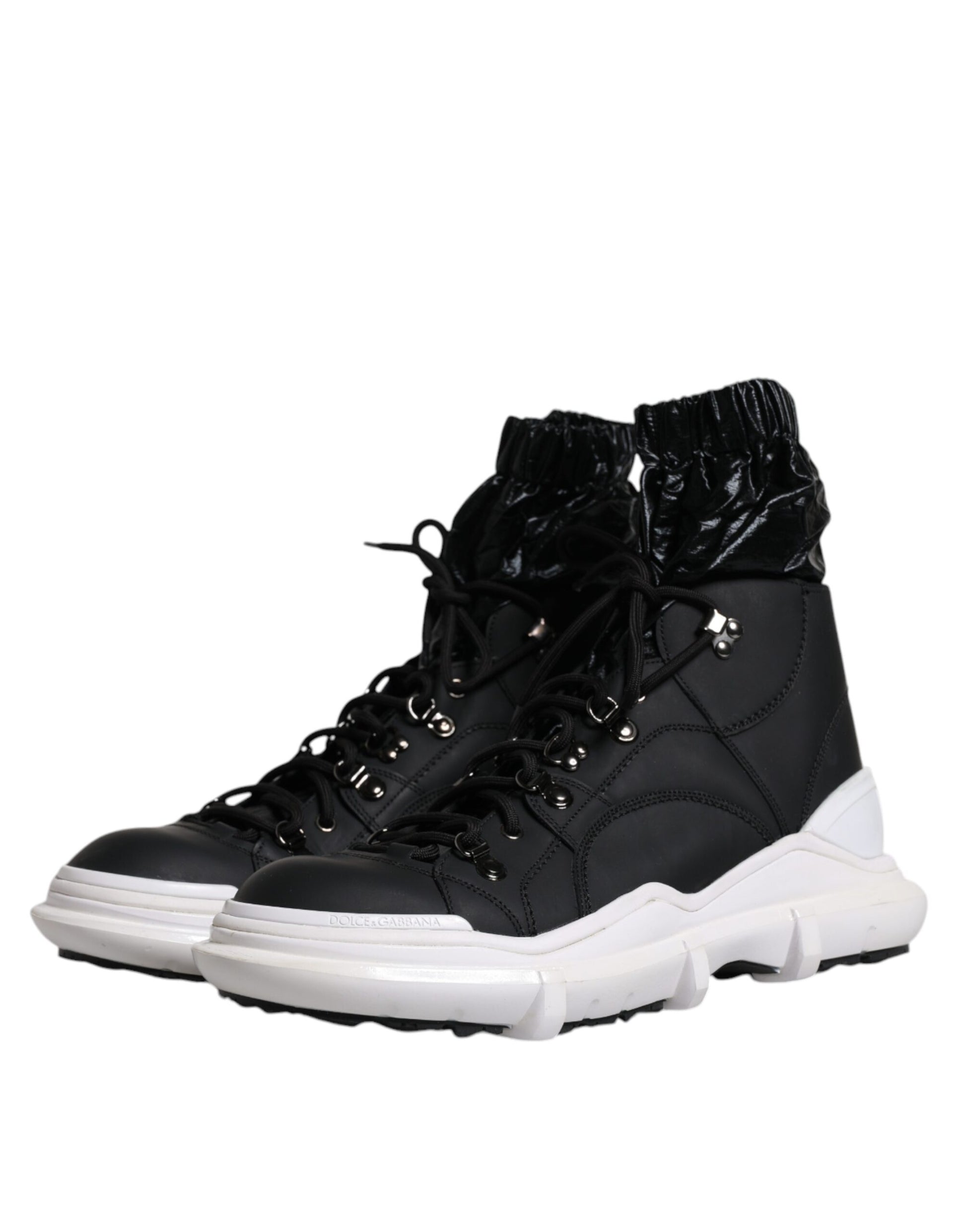 Black Nylon Galileo High Top Sneakers Shoes-Dolce & Gabbana-LabelTerrace.com