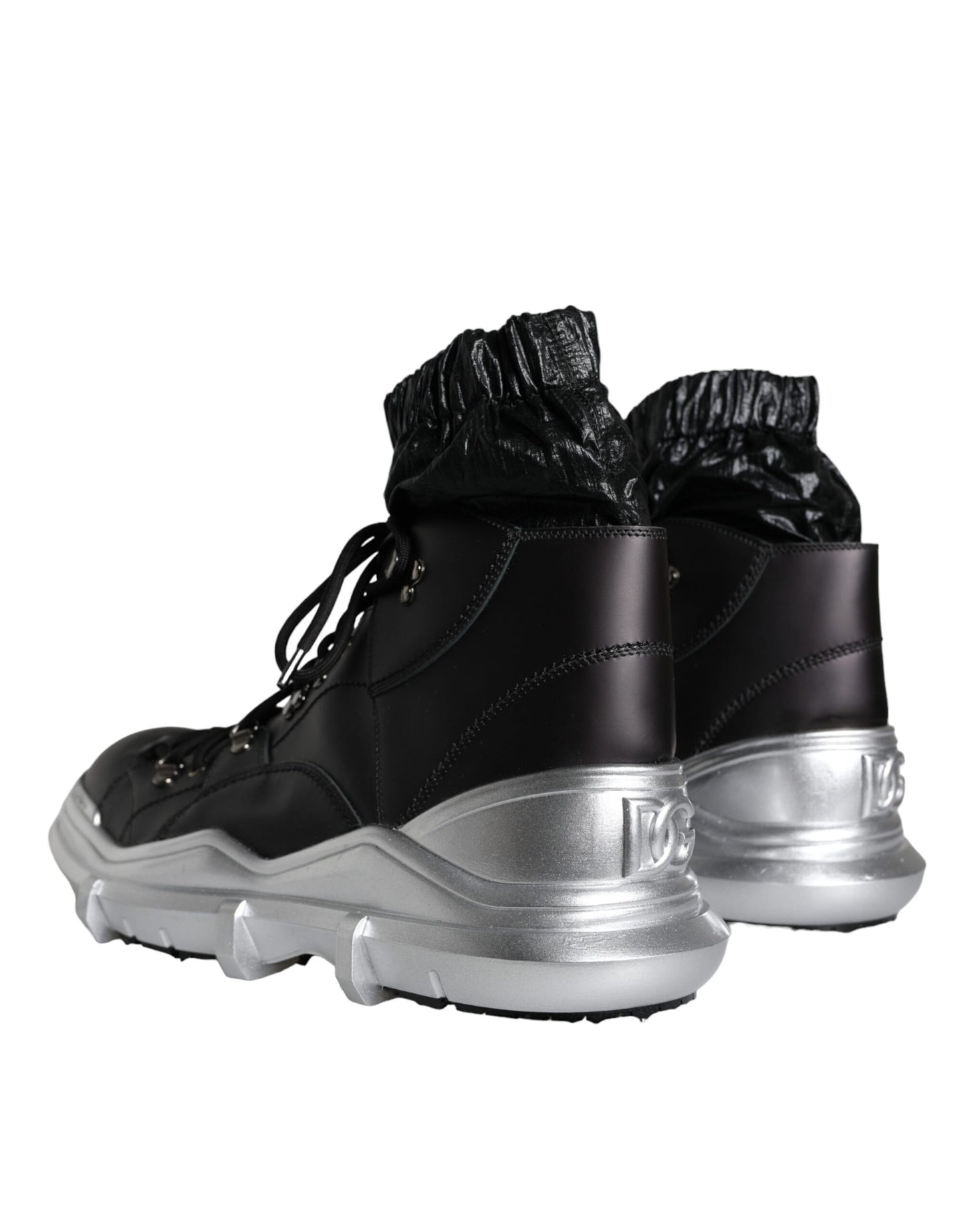 Black Nylon Galileo High Top Sneakers Shoes-Dolce & Gabbana-LabelTerrace.com