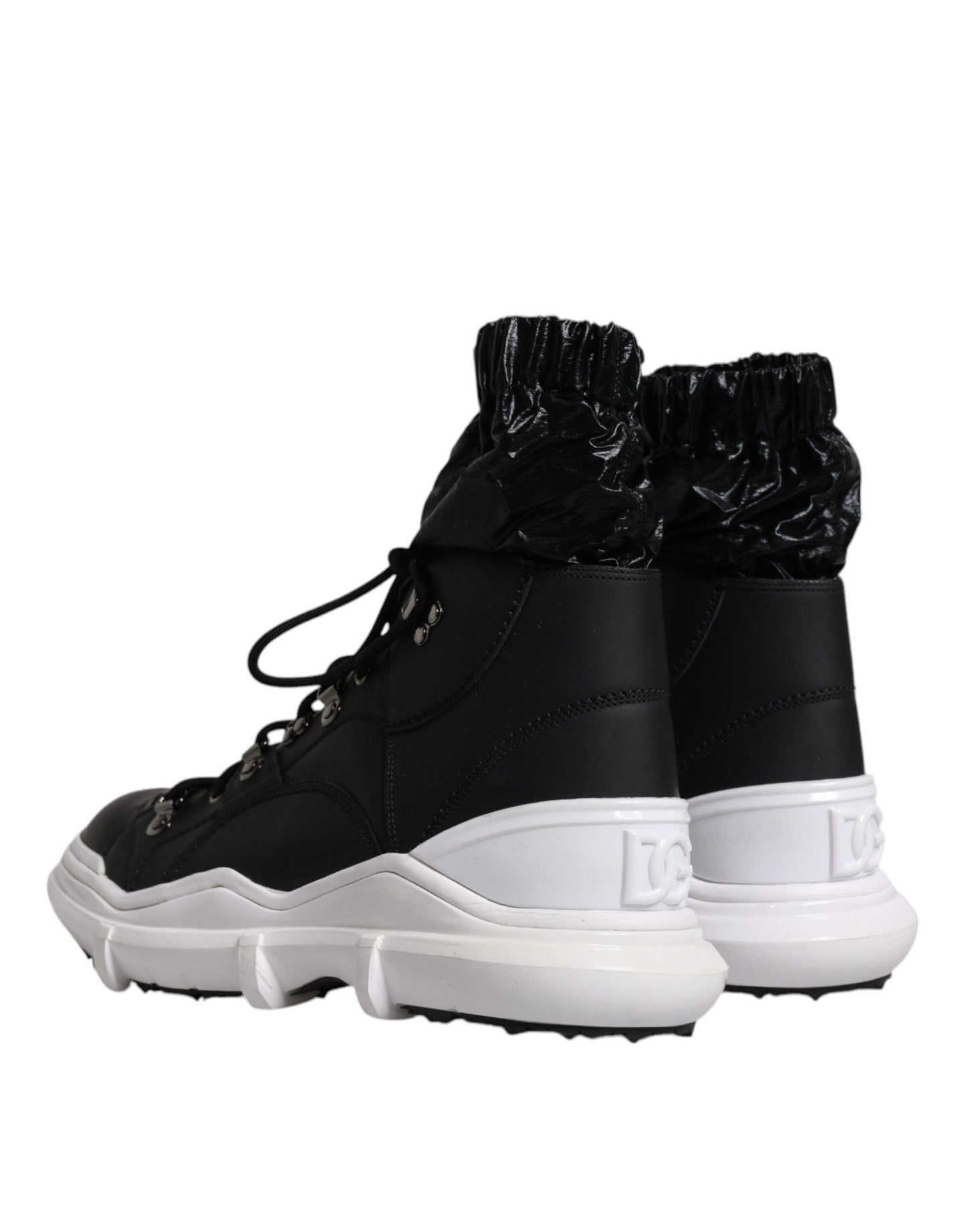 Black Nylon Galileo High Top Sneakers Shoes-Dolce & Gabbana-LabelTerrace.com