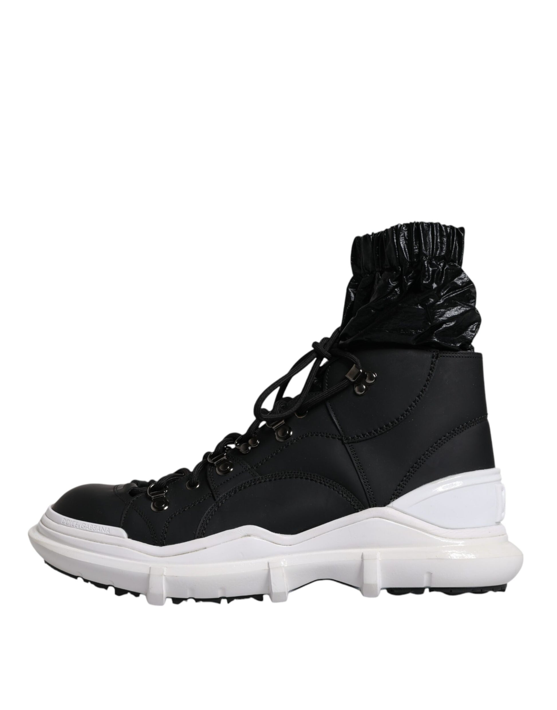 Black Nylon Galileo High Top Sneakers Shoes-Dolce & Gabbana-LabelTerrace.com