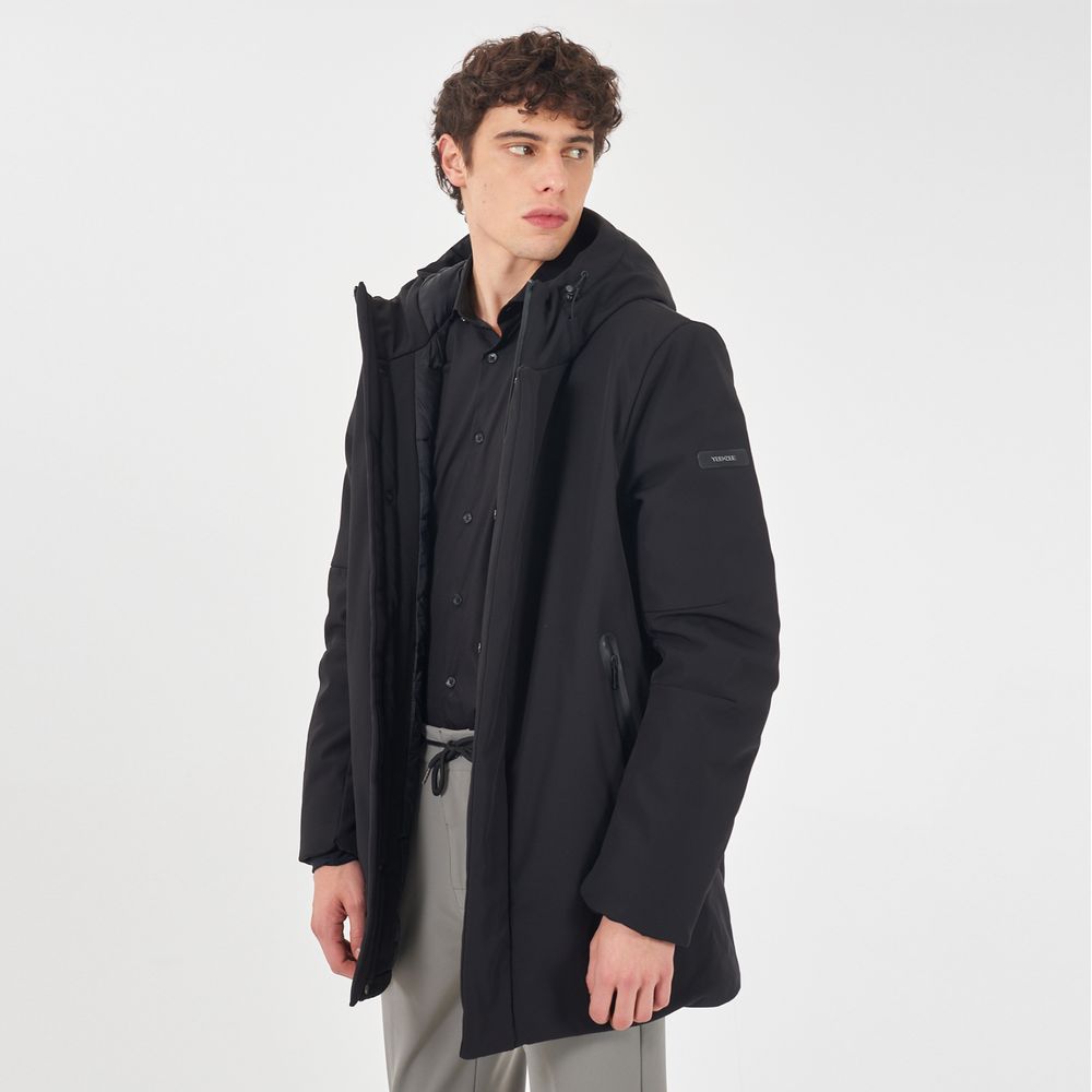 Black Nylon Jackets & Coat