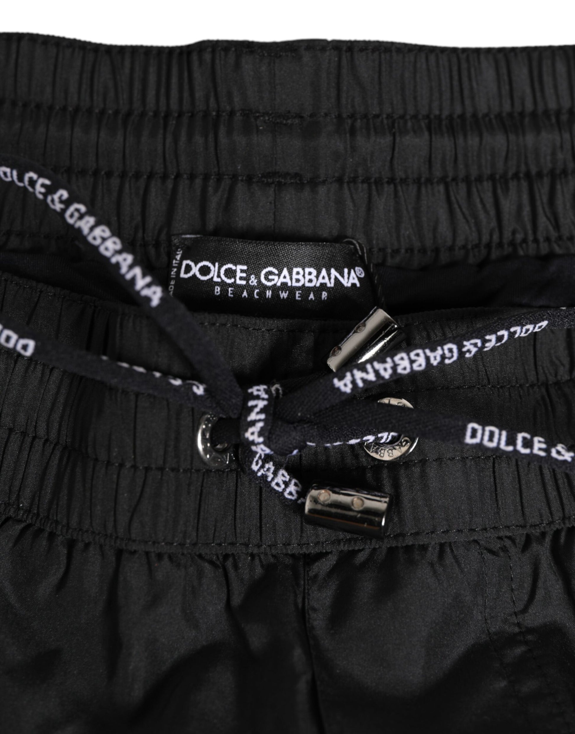 Black Nylon KING Sideband Men Boxer Shorts Swimwear