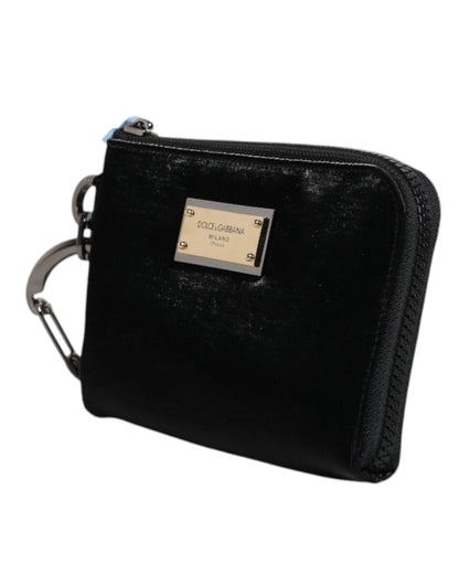 Black Nylon Logo Plaque Keyring Pouch Clutch Bag-Dolce & Gabbana-LabelTerrace.com