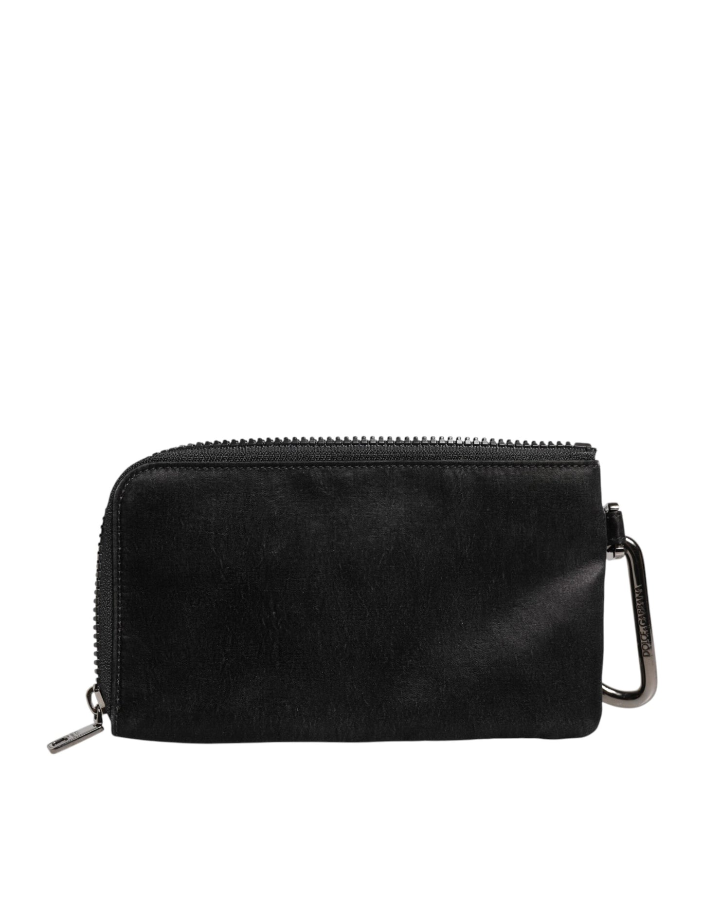 Black Nylon Logo Plaque Keyring Pouch Clutch Bag-Dolce & Gabbana-LabelTerrace.com