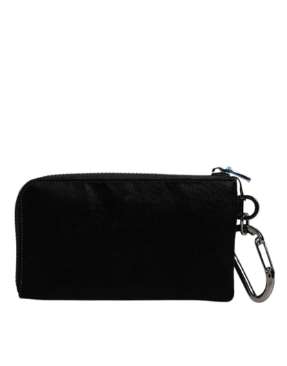 Black Nylon Logo Plaque Keyring Pouch Clutch Bag-Dolce & Gabbana-LabelTerrace.com