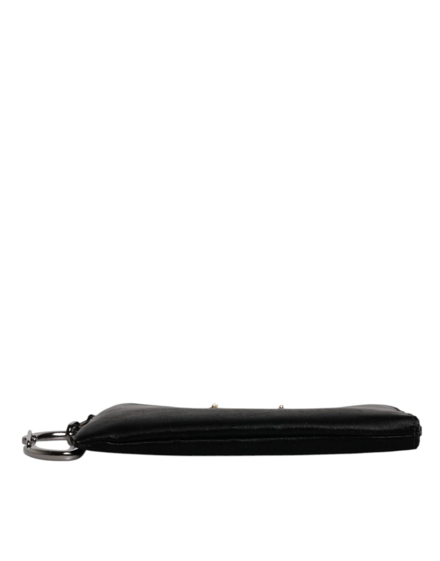 Black Nylon Logo Plaque Keyring Pouch Clutch Bag-Dolce & Gabbana-LabelTerrace.com