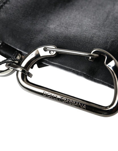 Black Nylon Logo Plaque Keyring Pouch Clutch Bag-Dolce & Gabbana-LabelTerrace.com