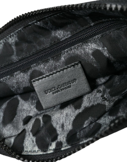 Black Nylon Logo Plaque Keyring Pouch Clutch Bag-Dolce & Gabbana-LabelTerrace.com