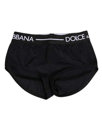 Black Nylon Logo Waistband Shorts Underwear-Dolce & Gabbana-LabelTerrace.com