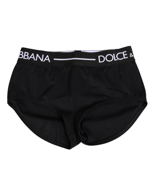 Black Nylon Logo Waistband Shorts Underwear-Dolce & Gabbana-LabelTerrace.com