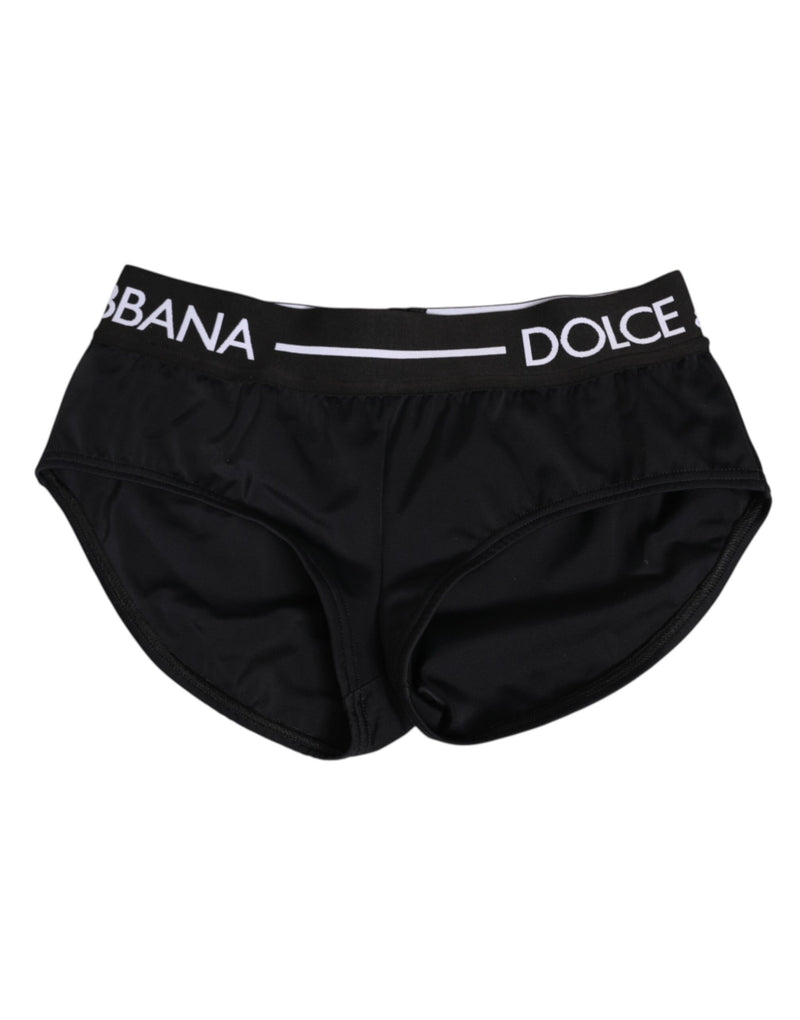 Black Nylon Logo Waistband Shorts Underwear-Dolce & Gabbana-LabelTerrace.com