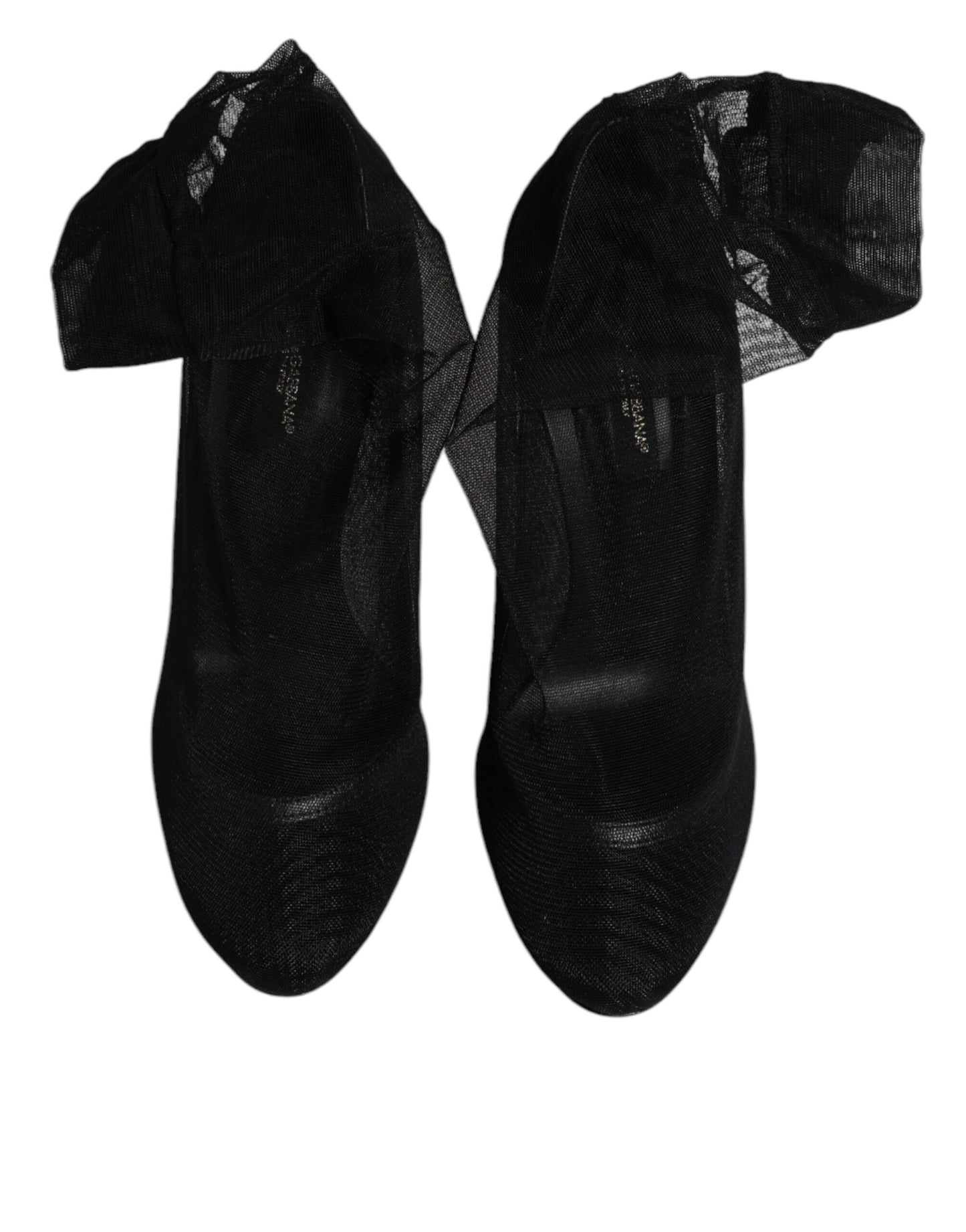 Black Nylon Mesh Sock Style Boots Shoes-Dolce & Gabbana-LabelTerrace.com